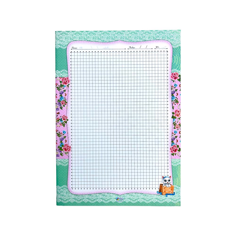Block de 10 Hojas de Cuadernillo Cuadícula 0.5 mm. con Diseño Tamaño Carta