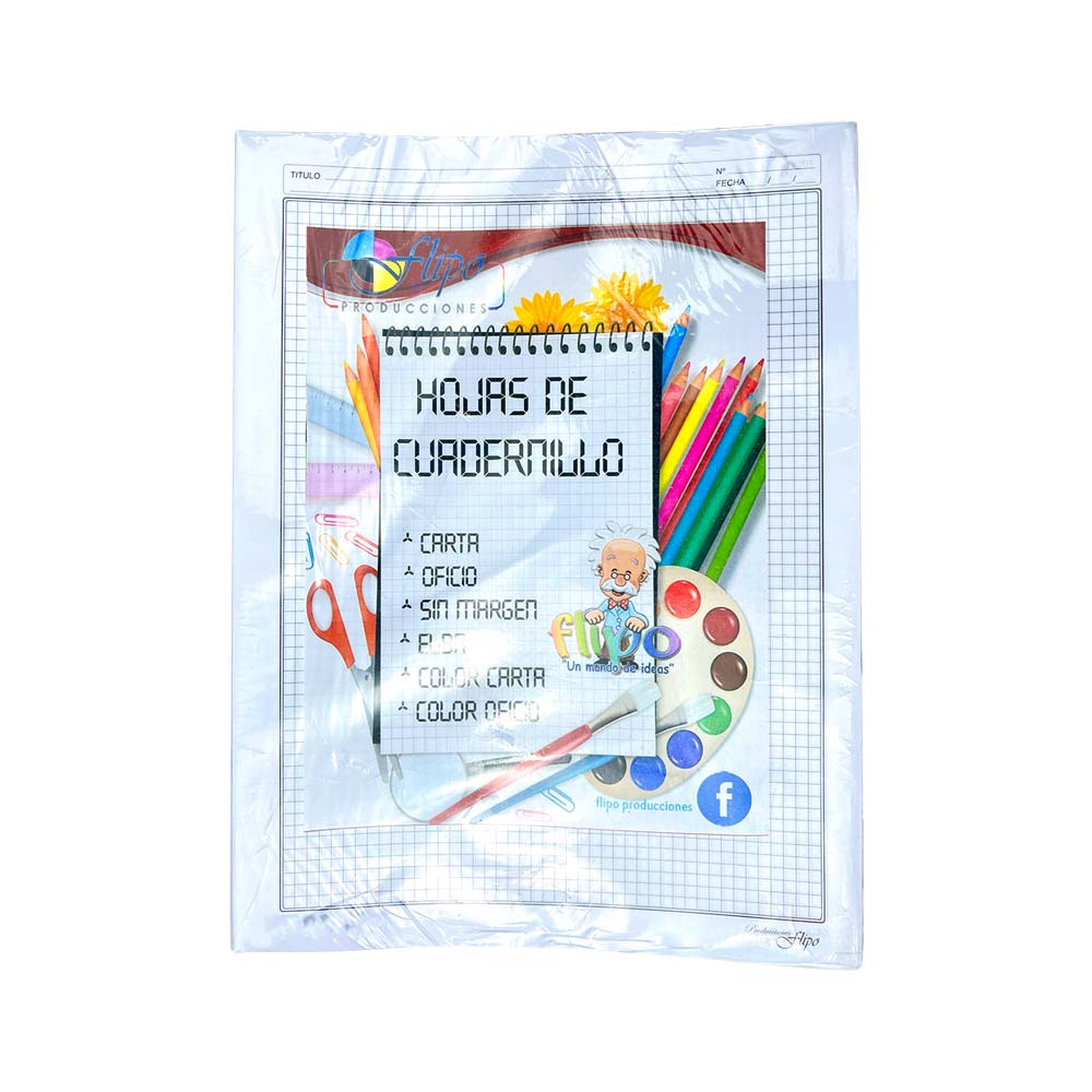 Paquete de 1000 Hojas de Cuadernillo Cuadrícula 0.5 mm. (Normal) Color Plomo Tamaño Carta