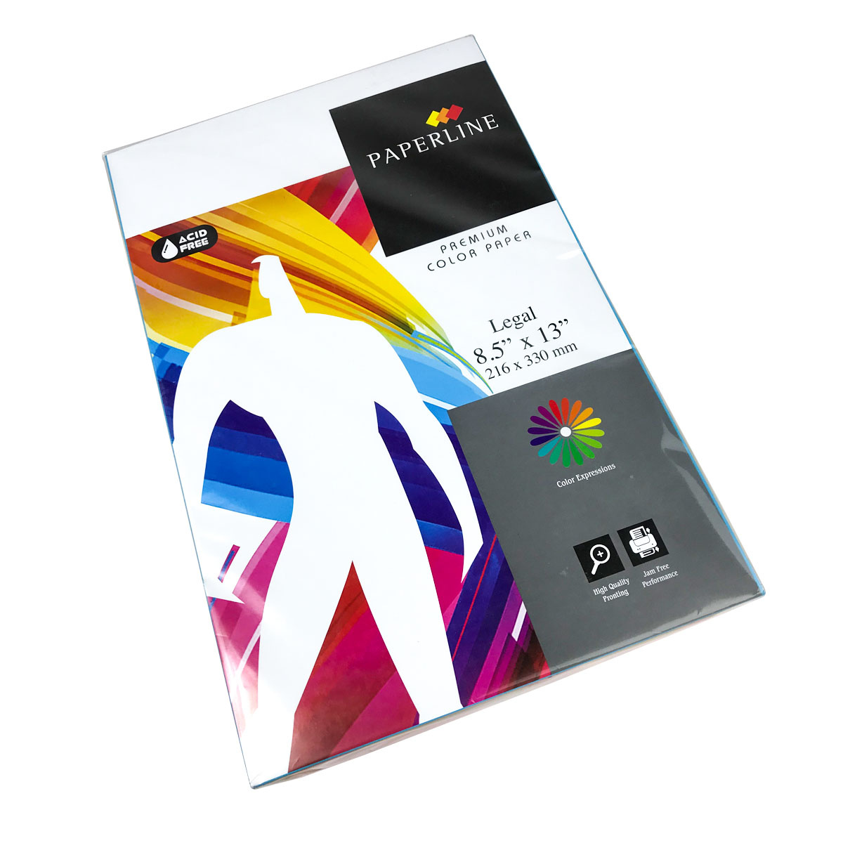 Paquete de 500 Hojas Papel bond de colores Fuertes Tamaño Oficio PAPER LINE
