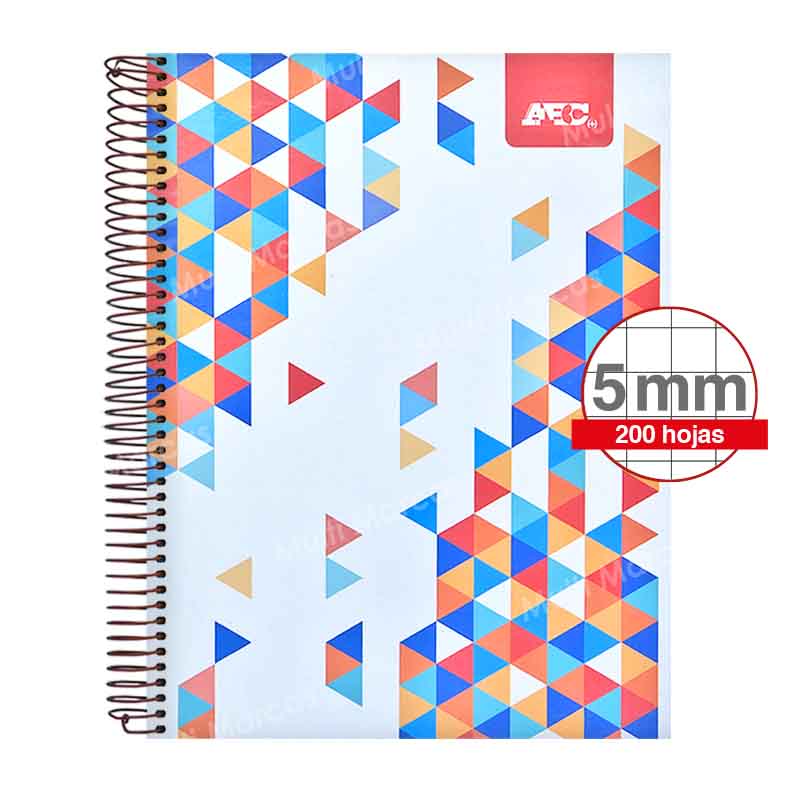 Cuaderno Espiral ABC ONE Con Diseño Anillo Metálico 200 Hojas Tamaño Carta Cuadricula Corriente