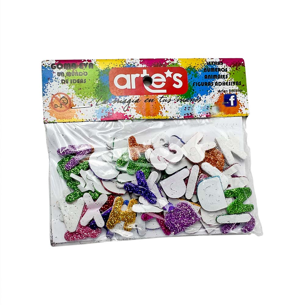 Abecedario / Letras en Goma Eva Con Adhesivo Tamaño Pequeño - Artes
