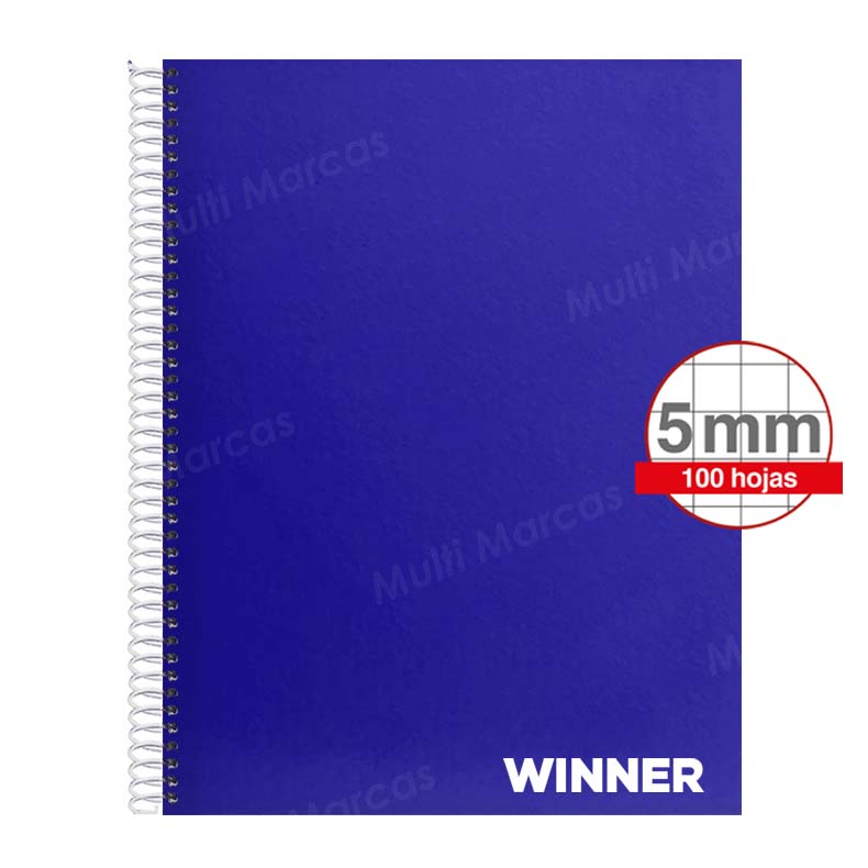 Cuaderno Espiral Winner Tamaño Carta Color Pleno de 100 Hojas