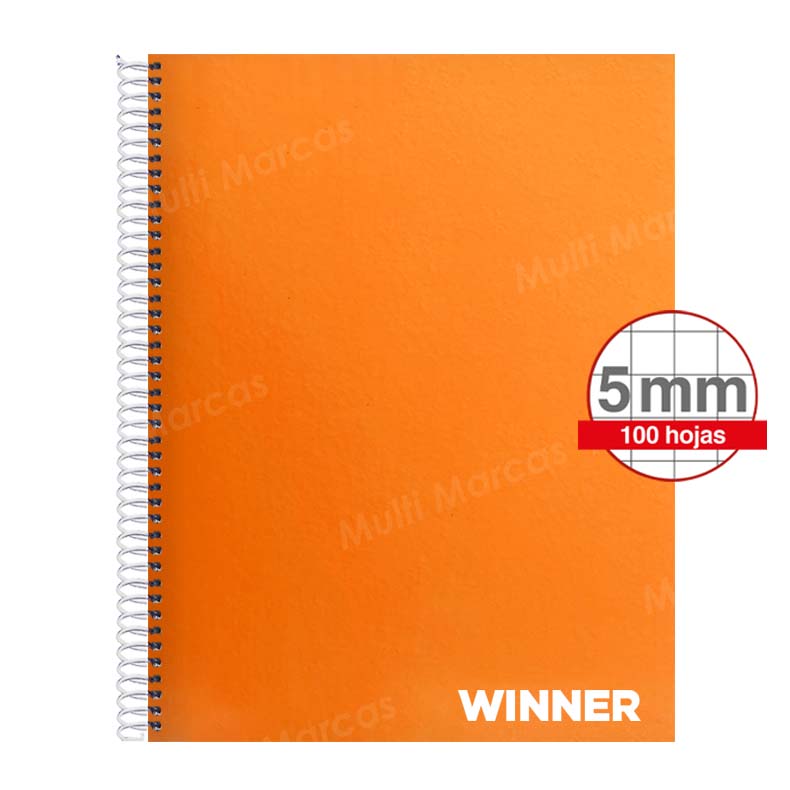 Cuaderno Espiral Winner Tamaño Carta Color Pleno de 100 Hojas
