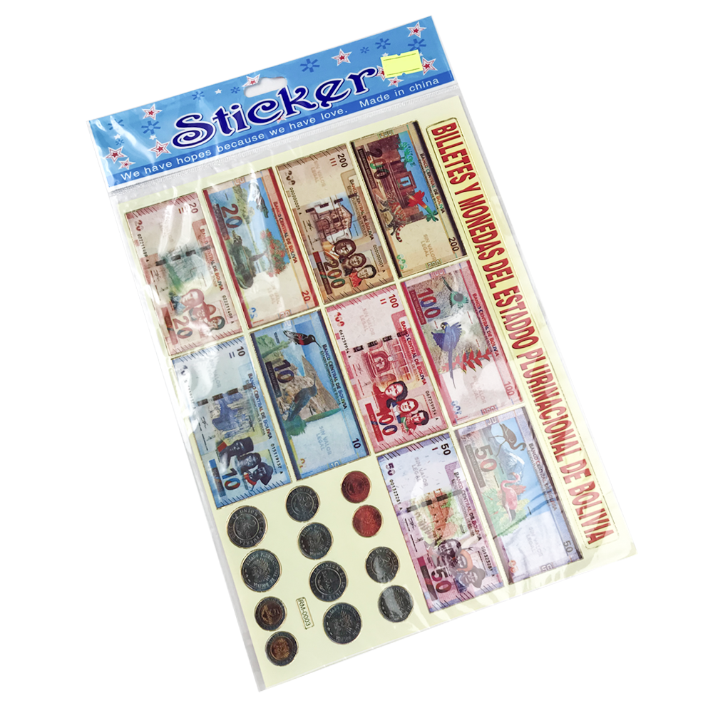 Lámina de Stickers de 2  Bs