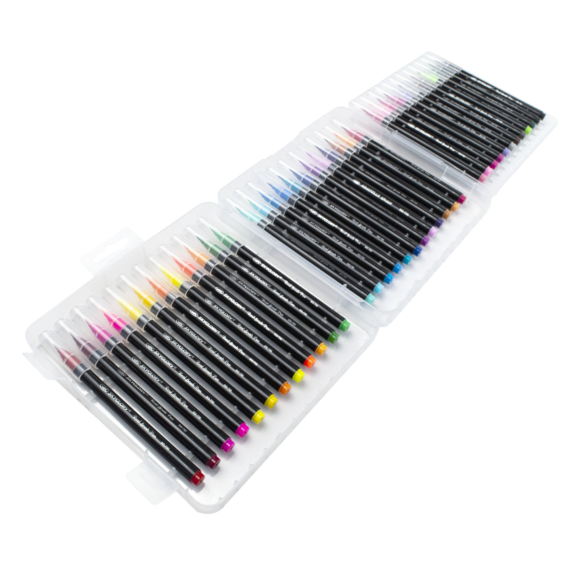 Estuche de 36 Marcadores Punta Pincel (Brush Pens) SG-755-36 SKY GLORY