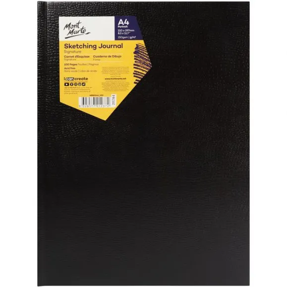Cuaderno de dibujo / Bocetos / Sketchbook / Sketching Journal Croc Finish Signature Mont Marte 150 g/m² A4 Retrato (Vertical) 100 páginas MSB0046