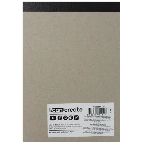 Block de dibujo de papel negro Mont Marte Signature 140 g/m² Tamaño A5 25 hojas MSB0061