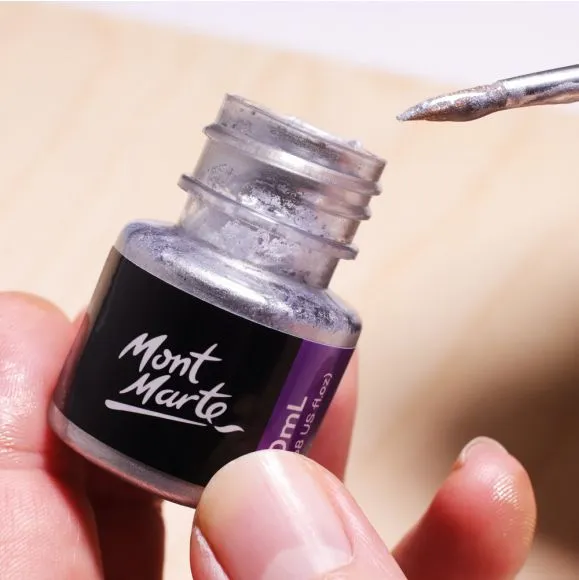 Pintura de lámina plateada Premium Mont Marte 20ml (0.68oz) PMPP2001