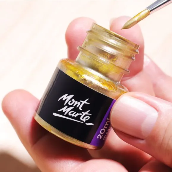Pintura Lámina Dorada Premium Mont Marte 20ml (0.68oz) PMPP2002