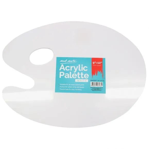 Paleta Acrílica Blanco 9 x 12 pulgadas Mont Marte MAPL0007