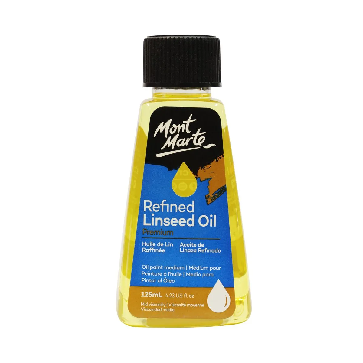 Aceite de Linaza Refinado Premium 125ml (4.23oz) Mont Marte MOMD1206