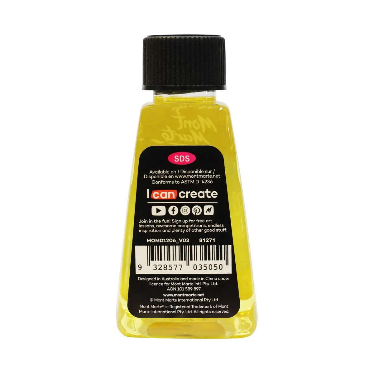 Aceite de Linaza Refinado Premium 125ml (4.23oz) Mont Marte MOMD1206