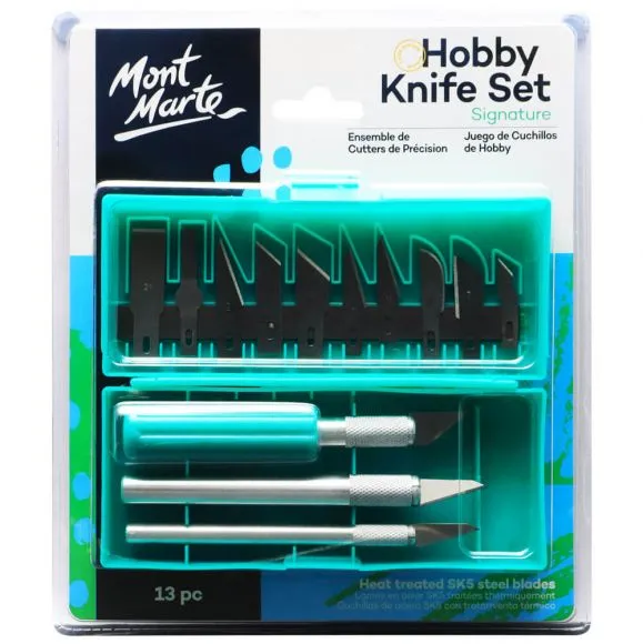 Set 13 Cuchillas de Acero Hobby Signature Mont Marte MACR0004