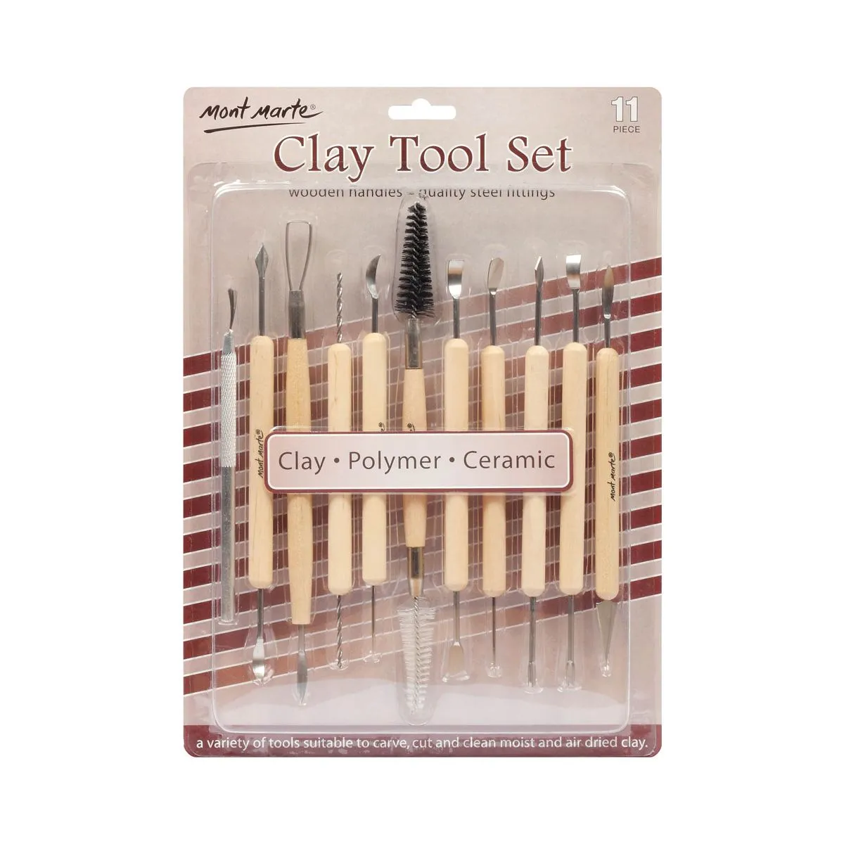 Set 11 Herramientas para Modelado de Arcilla, Polimérica y Cerámica Mont Marte MMSP0002