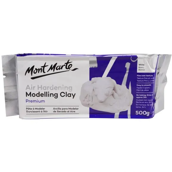 Arcilla para Modelar de Secado al Aire Premium – Blanco – 500 gramos Mont Marte MMSP0005
