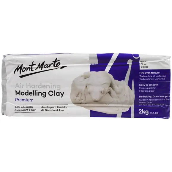 Arcilla para Modelar de Secado al Aire Premium – Blanco – 2 kg Mont Marte MMSP0007