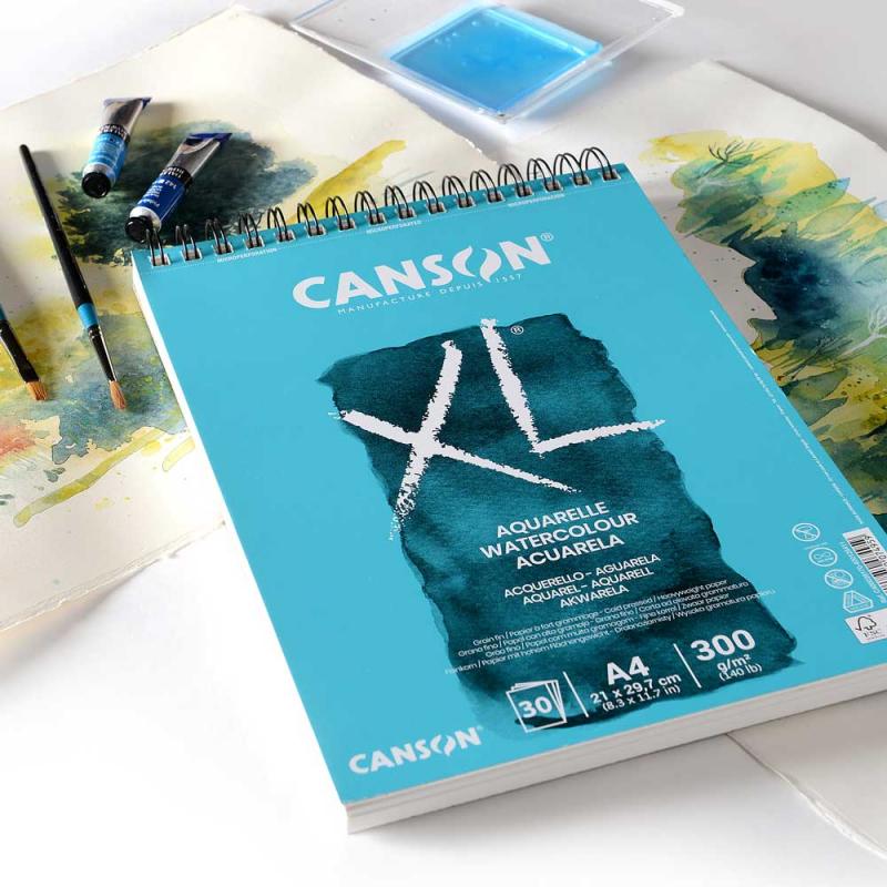 Block de Papel para Acuarela CANSON XL® Aquarelle con 30 Hojas de 300 g/m² Tamaño A4