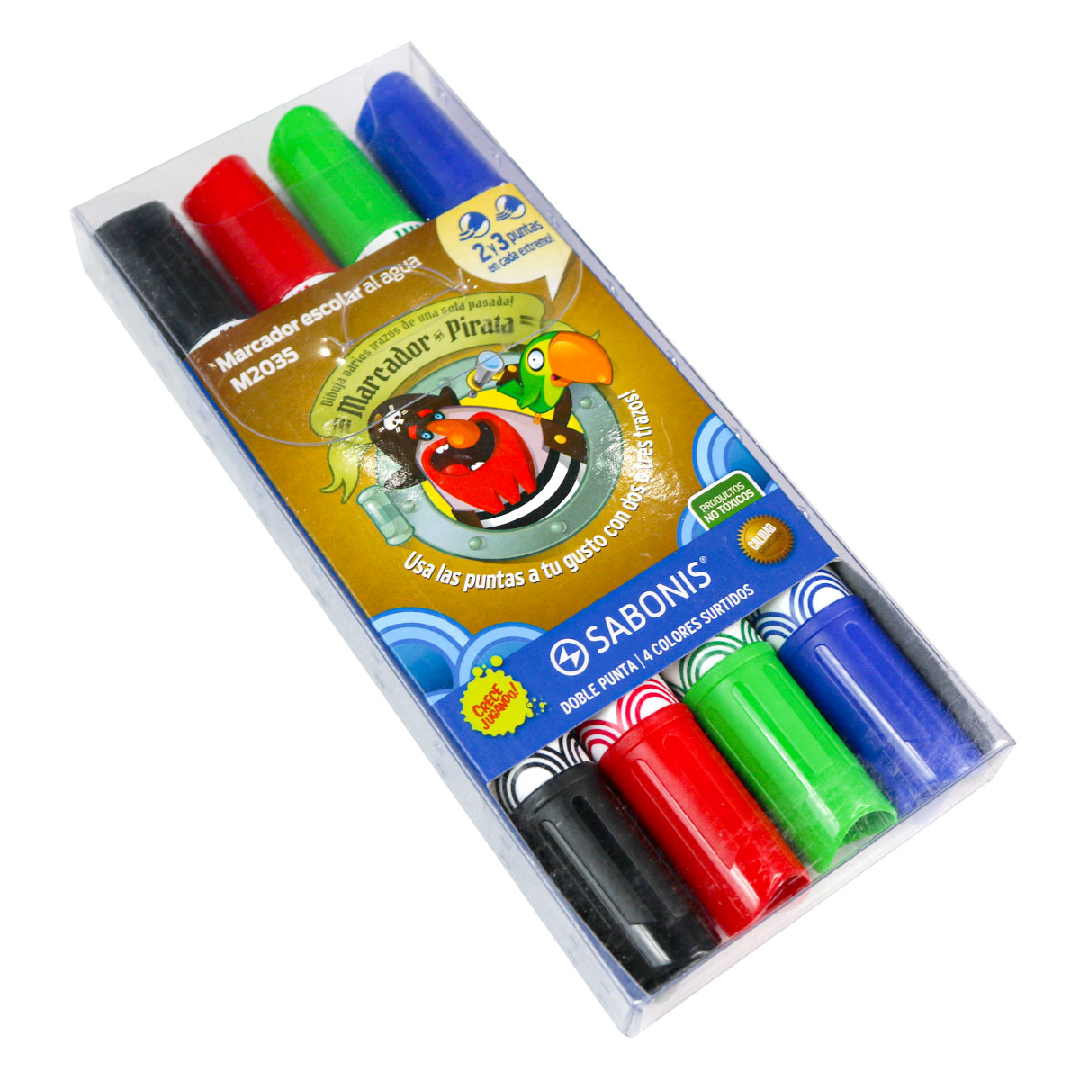 Set de 4 Marcadores Pirata doble punta SABONIS
