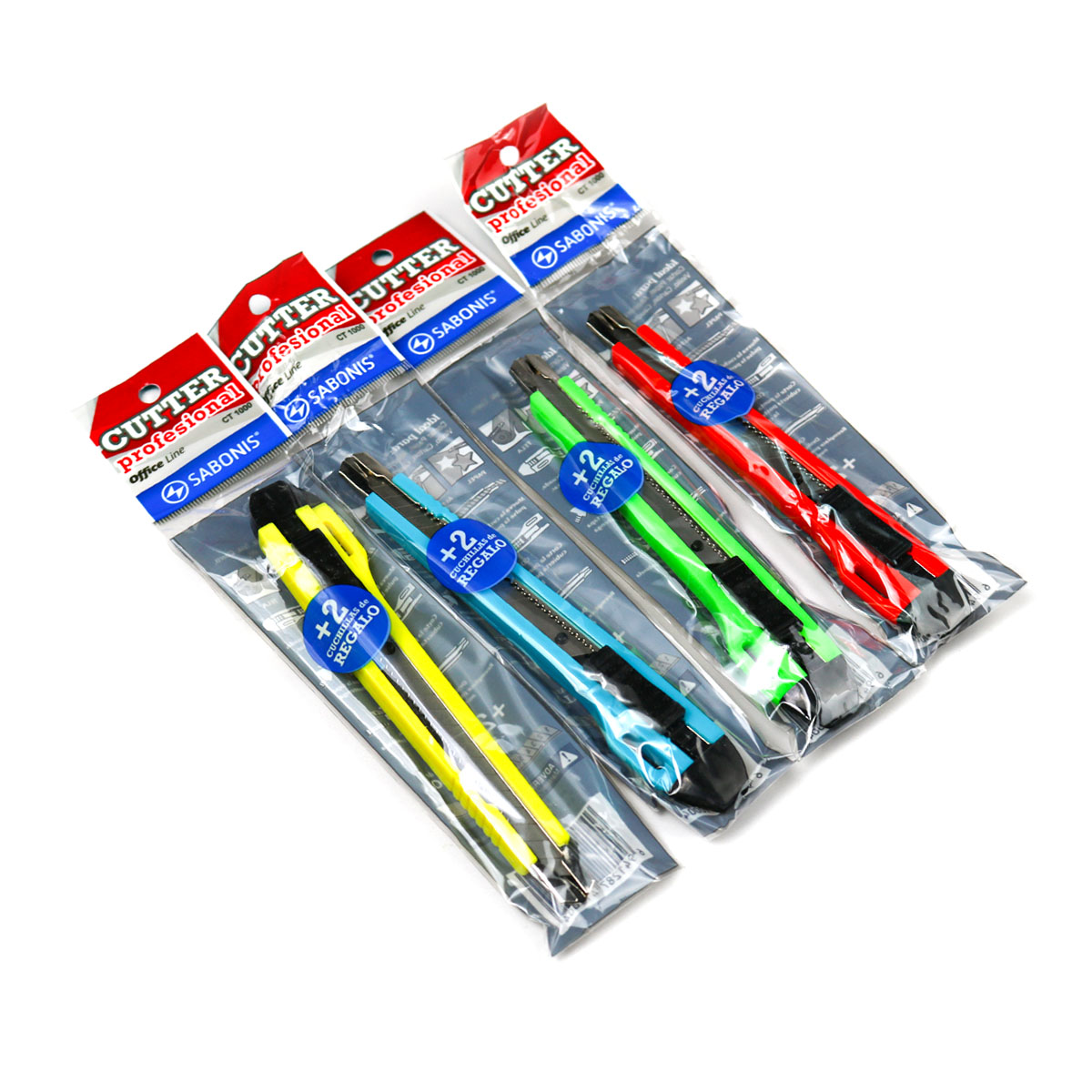 Estilete Plástico Mediano +2 cuchillas de regalo - CT1000 -  SABONIS