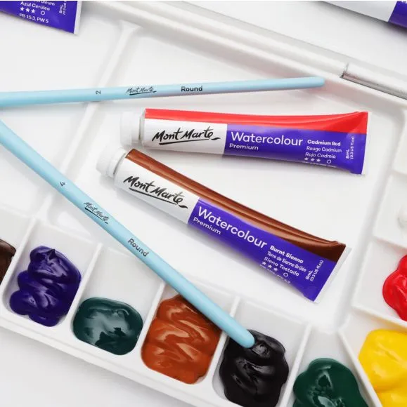 Paleta Hermética de Plástico Premium para Acuarelas 18 Ranuras - Mont Marte - MAPL0008