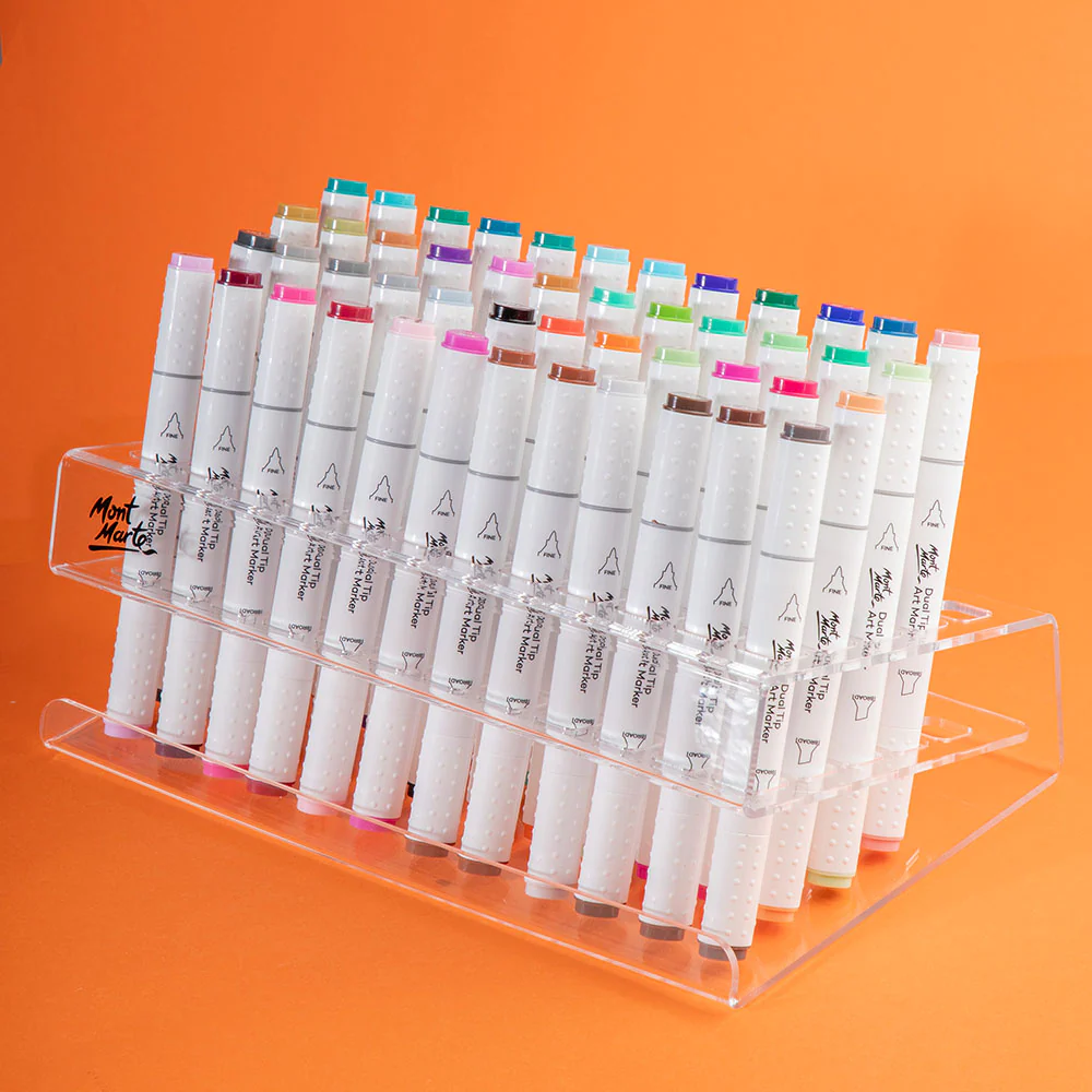 Organizador Acrílico Premium para Marcadores de 60 Compartimentos - Mont Marte - MAXX0054