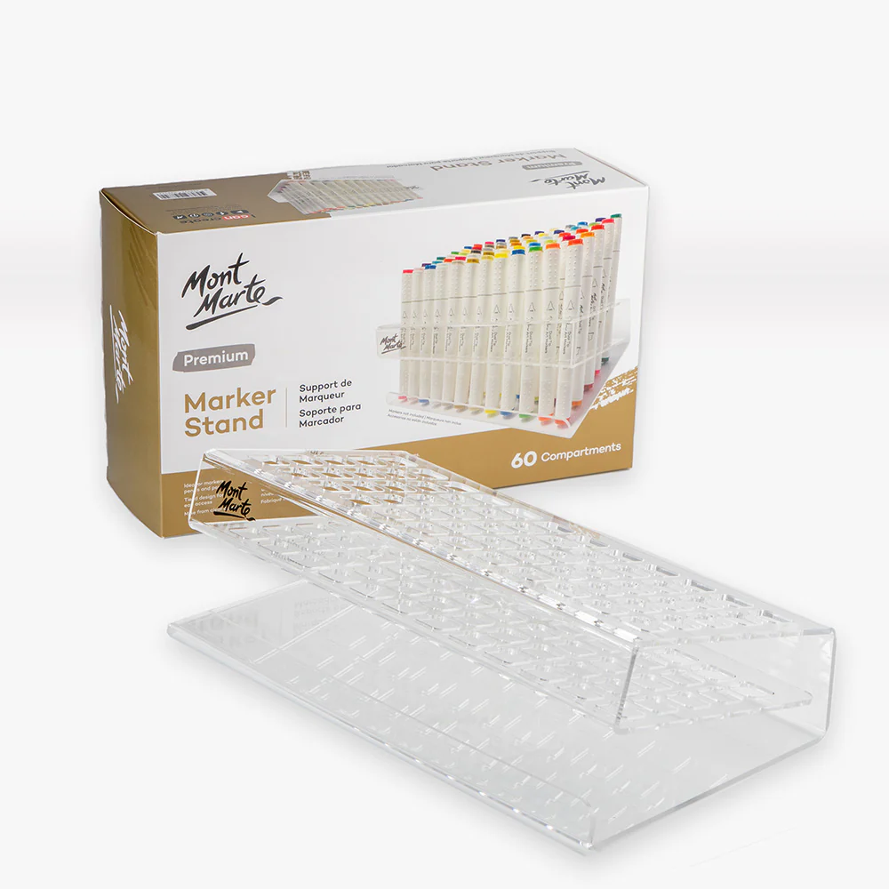 Organizador Acrílico Premium para Marcadores de 60 Compartimentos - Mont Marte - MAXX0054
