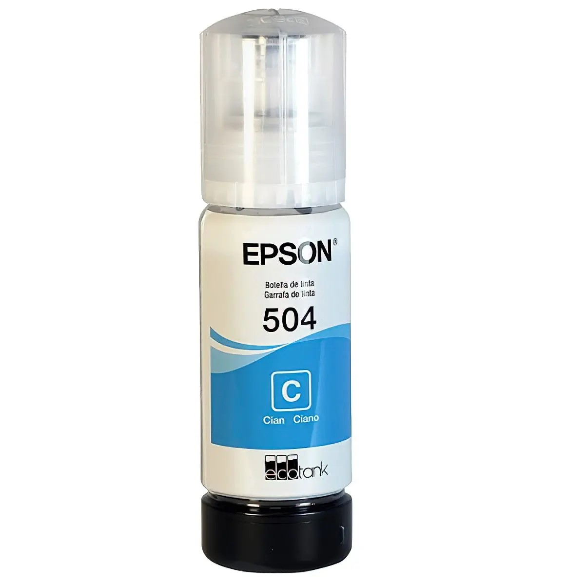 Tinta Original T504 para Impresora EPSON Color Cian/Cyan 70 ml.