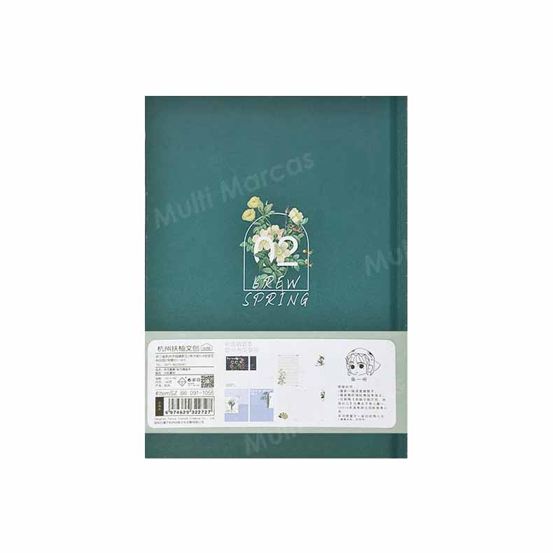 Cuaderno Con Hojas Cuadriculadas Brew Spring Tamaño A5 Para Bullet Journal  SZB6091-1055