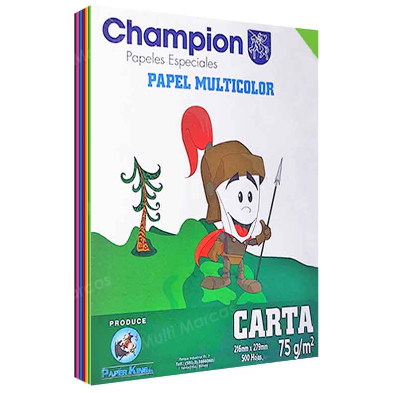 Paquete de 500 Hojas de Papel Bond Multicolor Tamaño Carta - PCC5 - CHAMPION