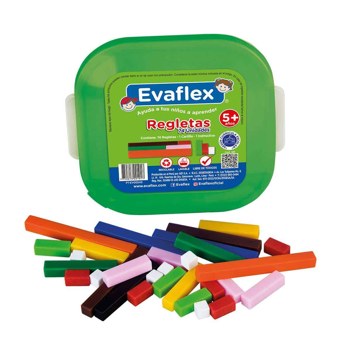 Set de 74 Piezas de Regletas  De Cuisenaire - PT EV00540 - EVAFLEX