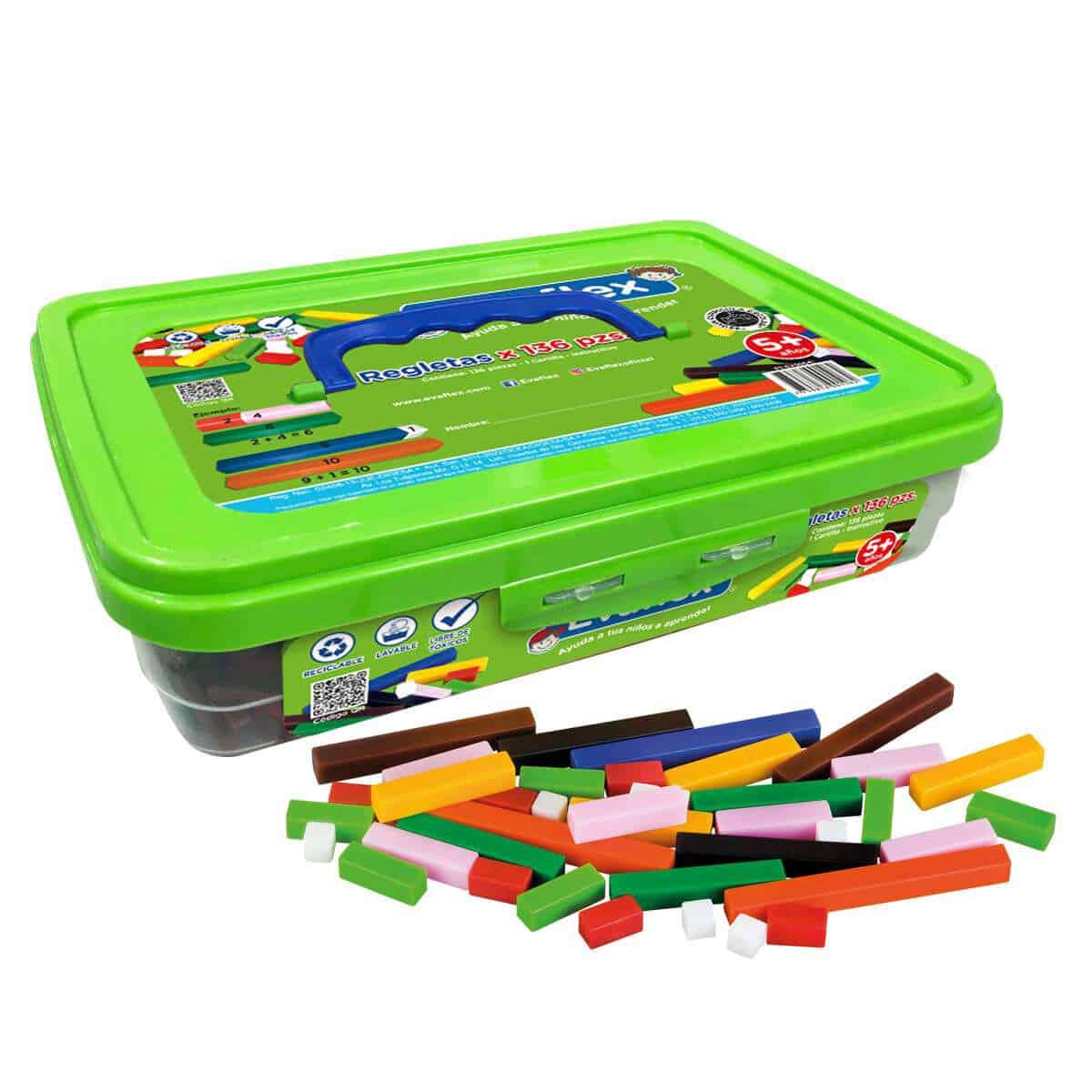 Set de 136 Piezas de Regletas  De Cuisenaire  - PT-EV00541 - EVAFLEX