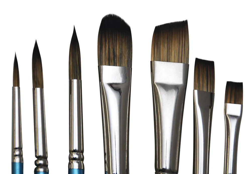 Set De 7 Pinceles Para Óleo en Estuche de Madera - Mont Marte - BMHS0004