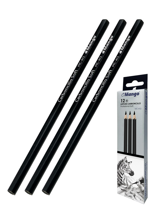 Set de 12 Lápices Carboncillo Soft - MC412 - Mango