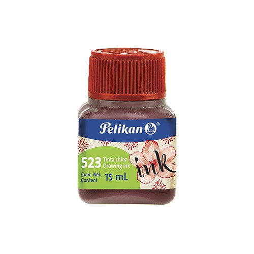 Tinta China Pelikan 15ml. Color ROJO