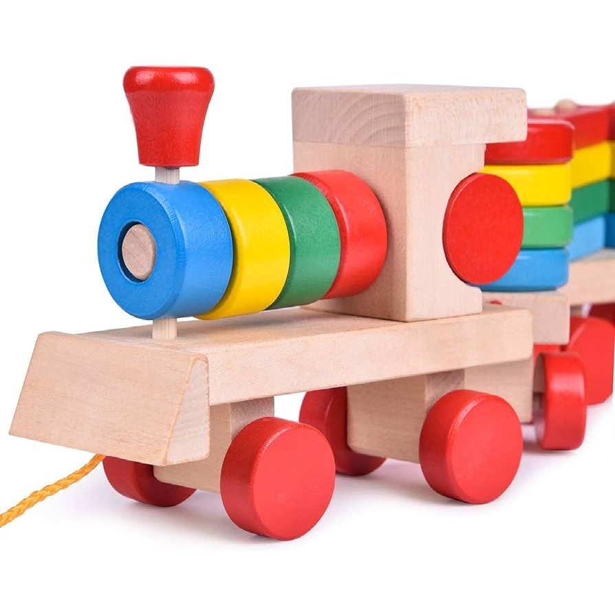 Tren Didáctico de Madera Juego de Ensarte TT-ZXPTB-150