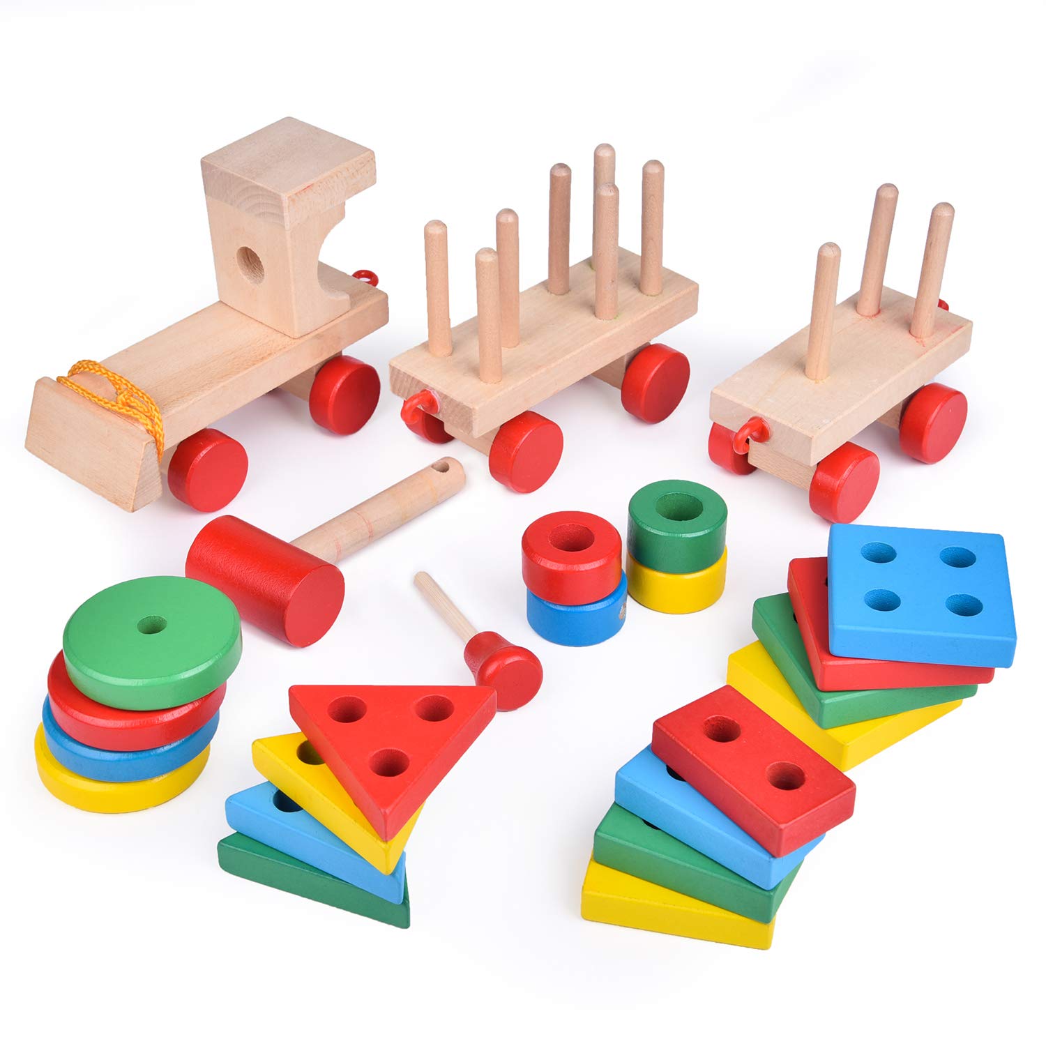 Tren Didáctico de Madera Juego de Ensarte TT-ZXPTB-150