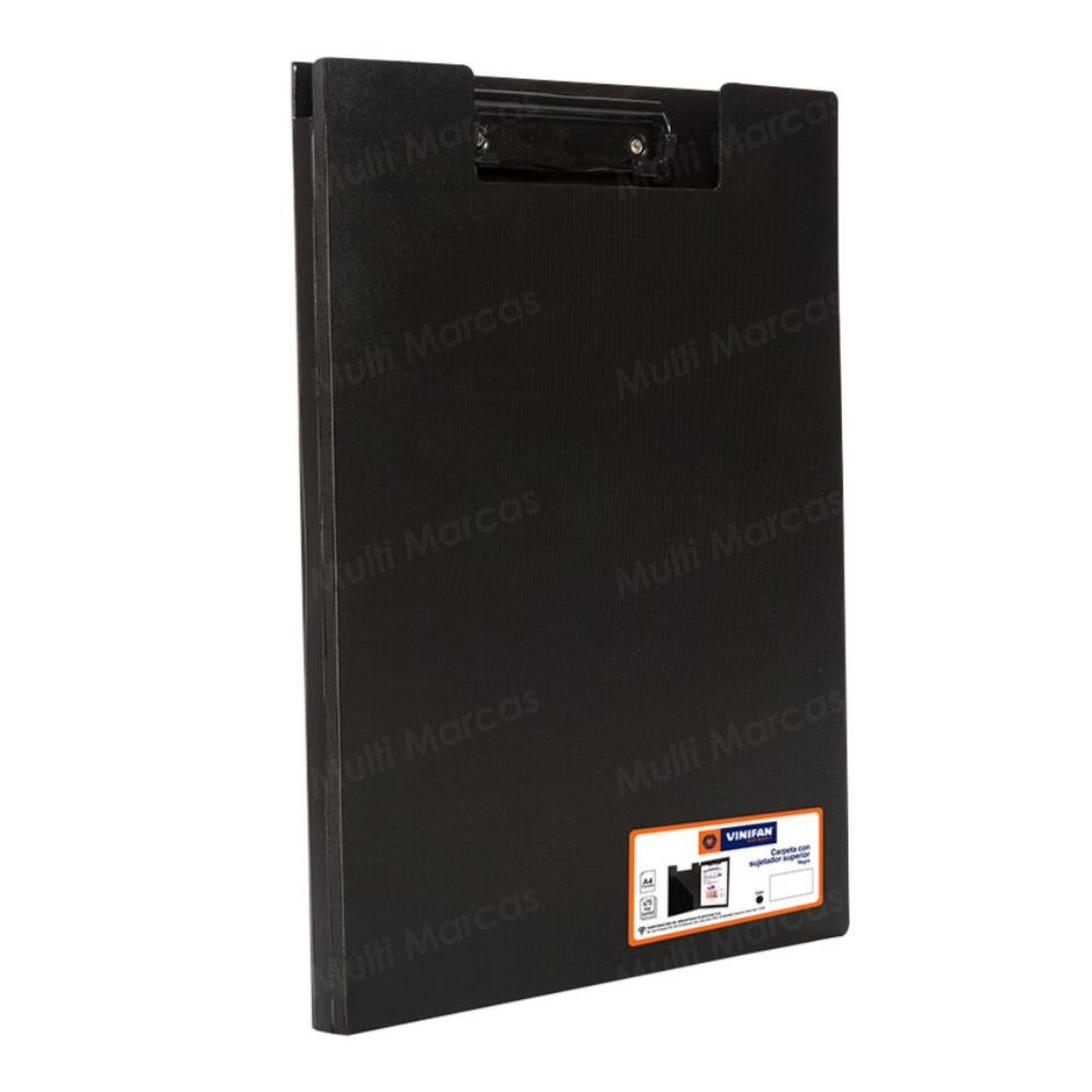 Folder/Carperta A4 Con Sujetador Superior  Color Negro - VINIFAN
