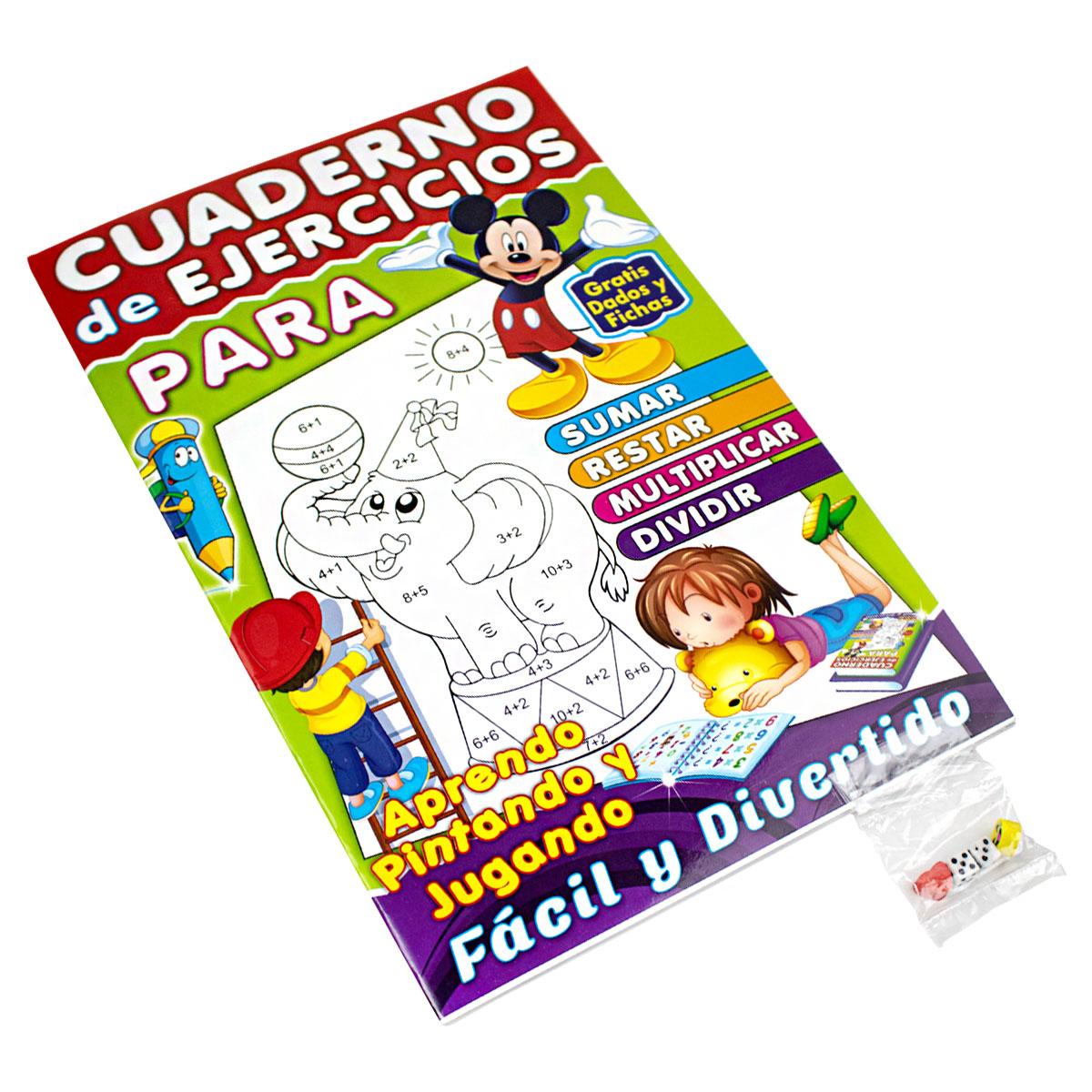 Cuaderno de ejercicios para sumar, restar, multiplicar y dividir