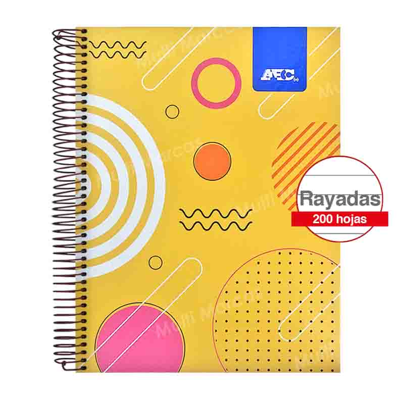 Cuaderno Espiral Carta Rayado de 200 Hojas Tapa Dura - CUAABC120 - ABC