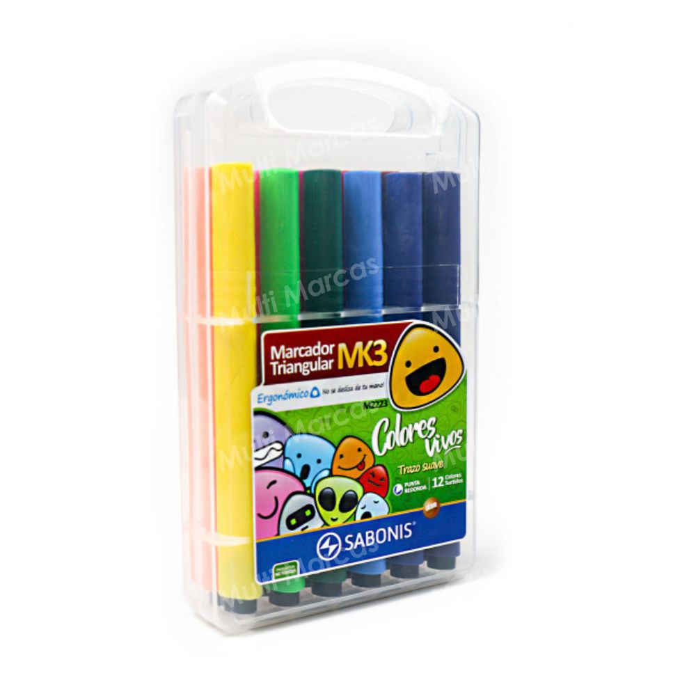 Set de 12 Marcadores Triangulares MK3 - M2223 - SABONIS
