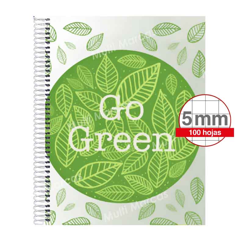 Cuaderno Espiral Anilla Plástica Tamaño Carta Cuadrícula 5 mm. American Iris
