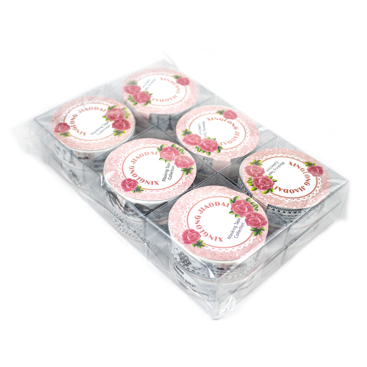 Set de 1 Washi Tape (Cinta adhesiva con diseño) blanco y negro