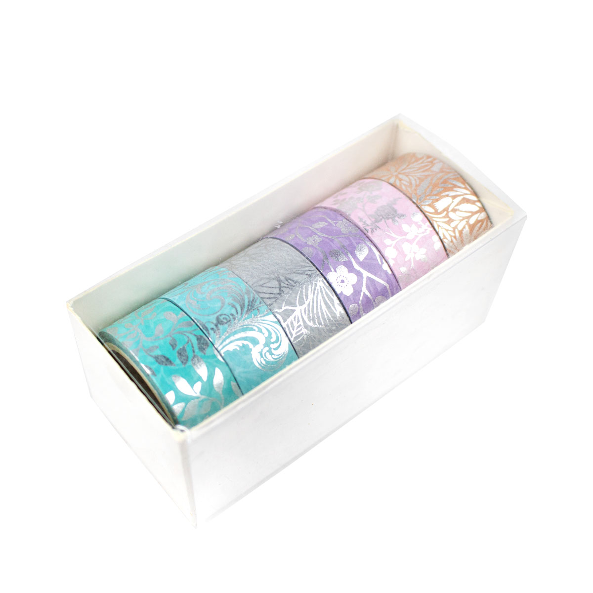 Set de 6 Washi Tape (Cinta adhesiva decorativa) con diseño vegetal
