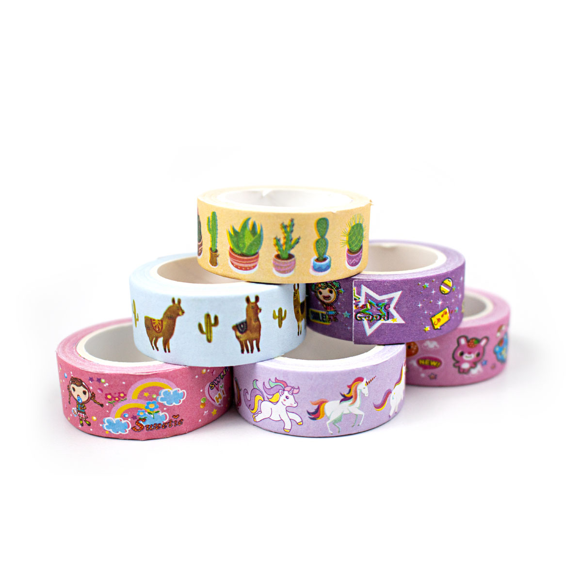 Set de 6 Washi Tape (Cinta Adhesiva con diseño) MPC16