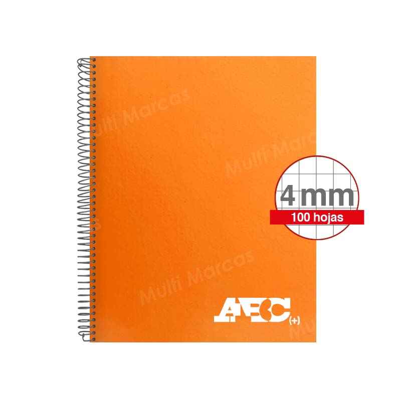Cuaderno Espiral ABC Tamaño Medio 1/2 Oficio Cuadrícula Intermedia
