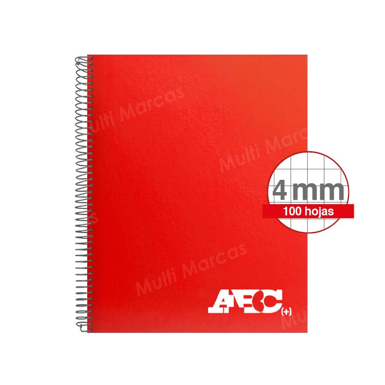 Cuaderno Espiral ABC Tamaño Medio 1/2 Oficio Cuadrícula Intermedia