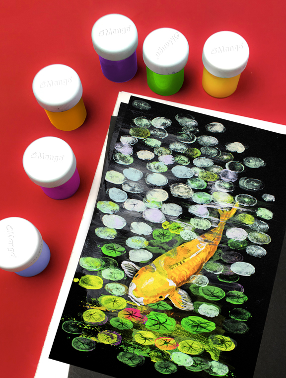 Set de 6 Botes de Pintura a Dedos Fluorescentes/Fosforescentes/Neón - 30 ml/Bote  MA503 MANGO