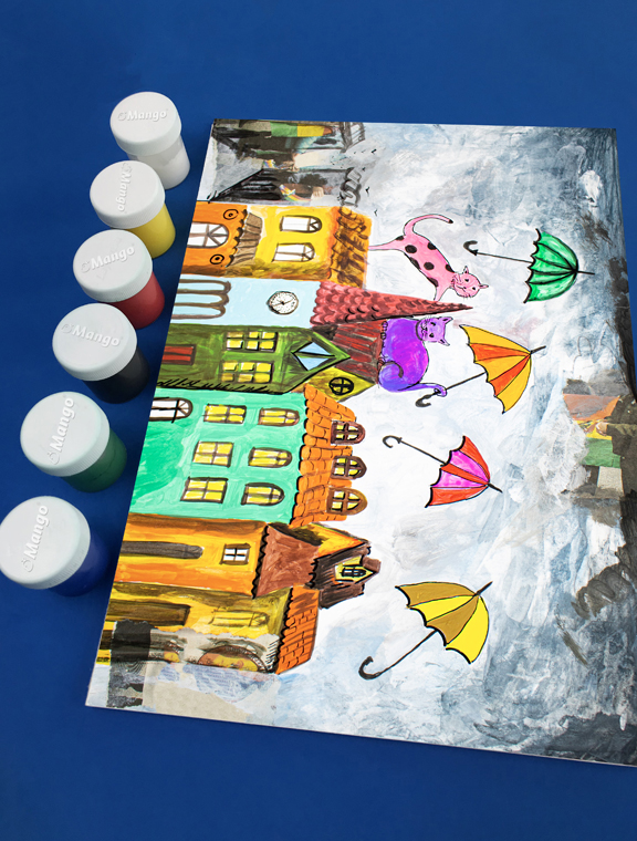 Set de 6 Botes de Pintura a Dedos - 30 ml/Bote MA505 MANGO