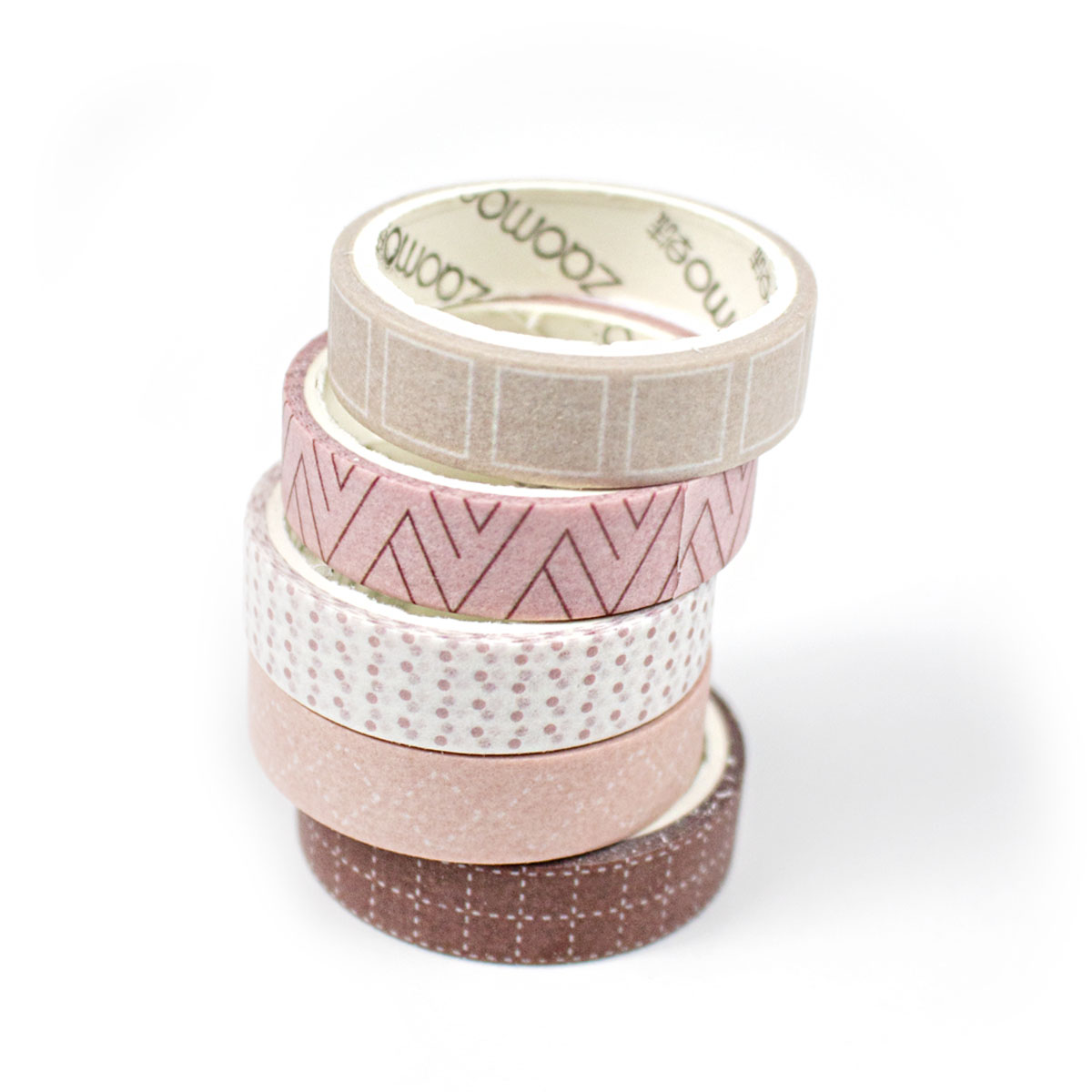 Set de 5 Washi Tape (Cinta Adhesiva con diseño) Basic QJD-1116 MPC65