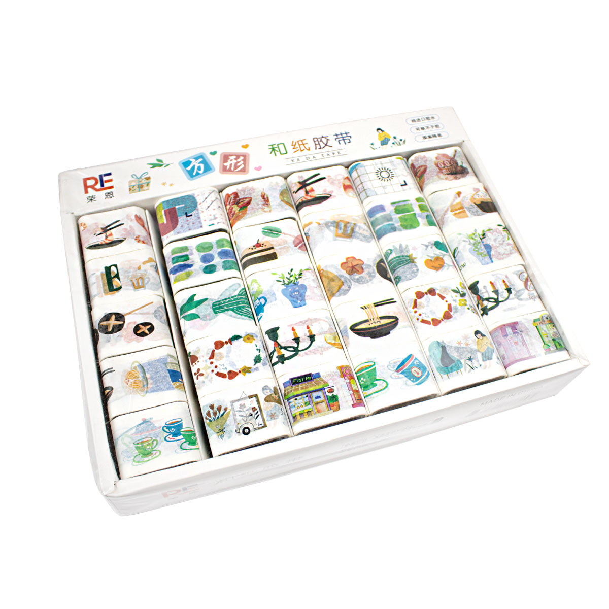 Unidad de Washi Tape Cuadrado (Cinta Adhesiva con diseño)
